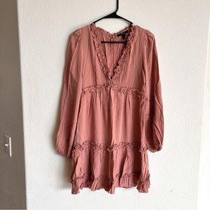 NWOT Forever 21 Burnt Orange Long Sleeve Babydoll Dress